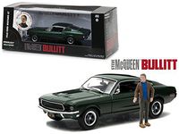 1968 Ford Mustang GT Fastback Green Steve McQueen "Bullitt" Movie (1968) with Steve McQueen Figure 1/43 Diecast Model Car by GreenLight 86433