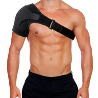 Venoro Shoulder Brace Rotator Cuff Support with Breathable Pressure Pad for Injury Prevention, Dislocated AC Joint, Frozen Shoulder Pain, Sprain - Compression Adjustable Wrap Strap Band (Right)