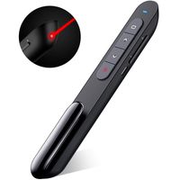 DinoFire Wireless Presenter Rechargeable Hyperlink Volume Control USB Presentation Powerpoint Clicker Remote Control Slide Advancer 2.4GHz