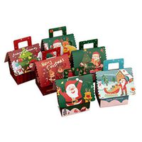 Toyvian Christmas Candy Box Cardboard Treat Boxes for Holiday Xmas Goody Gift House Shape Paper Box 18pcs