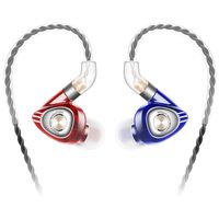 SIMGOT EM1 Hi-Res in-Ear Monitor Headphones, IEM Earphones with Detachable Cable, Dynamic Driver, Noise-Isolating Musician Headset, Design HiFi Earbuds for Smartphones and Audio Players (Red/Blue)