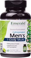 Men's 1-Daily Multi - Complete Daily Multivitamin with CoEnzymes, Extra Zinc & Lycopene - Supports Healthy Prostate, Energy Boost, Bone Strength, & More - Emerald Labs - 60 Vegetable Capsules