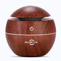DGZOMYTEK clear mist humidifier essential oil diffuser, 7-color LED light, suitable for baby bedroom, office, no BPA (B-Brown)