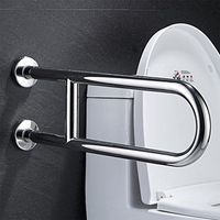 He Xiang Firm Bathroom stainless steel handrails elderly toilet seat support handrails anti-slip U handles (Color : A)