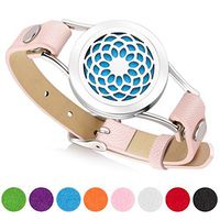Aromatherapy Essential Oil Diffuser Bracelet Jewelry for Women (Pink) with 8 Colors Refill Pads, Christmas Day,Anniversary,Retirement,Birthday Christmas Gifts for Women,Mom, Girlfriend (Sunflower)