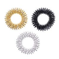 Heallily Acupressure Rings 6pcs Finger Massage Ring Medicine Massage Ring Acupuncture for Kids Teens Adults (Gold/Silver/Black)