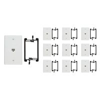 Buyer's Point 1 Port Cat6 Wall Plate, Female-Female White with Single Gang Low Voltage Mounting Bracket Device (10, 1 Port)