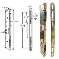 Multi-Point Mortise Lock and Keeper, 9-7/8-Inch, 45 Deg. Keyway