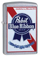 Zippo Street Chrome Pabst Blue Ribbon, Street Chrome Logo