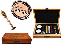 MNYR Vintage Leopard Animal Luxury Wood Box Red Brass Metal Peacock Wedding Invitations Gift Cards Paper Stationary Envelope Seals Custom Logo Wax Seal Sealing Stamp Stick Melting Spoon Gift Box Kit