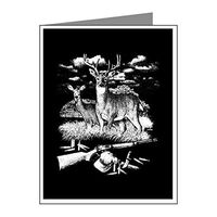 Note Cards (10 Pack) Deer Hunting Buck Doe Rifle and Hat