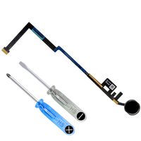 MMOBIEL Home Button Compatible with iPad 6 2018 / iPad 5 2017 9.7 inch (Black) incl. Flex Cable Connector incl Screwdrivers