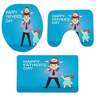 YAYUMI Father's Day Non-Slip Floor mat Bathroom mat Toilet Carpet Doormats Decor Pack of 3
