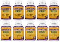 Resveratrol 1200 Contains Green Tea Acai Grape Seed Extract and Other Antioxidants for Anti-Aging and Cardiovascular Health 60 Capsules Per Bottle 10Bottles