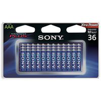 SONY S-AM4B36A Stamina Plus Alkaline Batteries AAA, 36 Pack