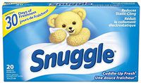 Snuggle Fabric Softener Dryer Sheets, Cuddle-Up Fresh, 20 Uses, 20 Count