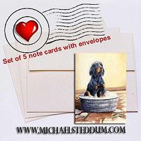 Michael Steddum Saturday Night, Gordon Setter Note Card Set