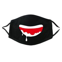 Kun Partner Unisex Cute Facial Expression Dust-Proof Mask Breathable Black Mask, Pattern 15