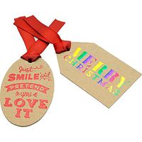 Hollydel Christmas Gift Wrap; Rainbow Merry Christmas Gift Tags (4X pcs)