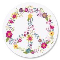 Peace Flower Every Day Envelope Seals - Set of 144 1-1/2" diameter Self-Adhesive, Flat-Sheet Every Day sticker Seals