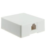 CLASSYTEK Phone Surface Mount Jack, White, RJ11 / RJ12, Data/Voice, 6P6C (6 Pin 6 Conductor)