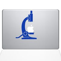 The Decal Guru 1650-MAC-13A-DB Science Microscope Decal Vinyl Sticker, Dark Blue, 13" MacBook Air