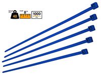 BuyCableTies 8" Intermediate Duty Indoor Cable Ties - 40 lb Rated - Made in USA - Blue - 1000 per bag