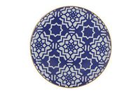 Morocco Pattern 7 Purple Blue Flat Plates 20cm- 7.87 İnch for Lunch Service for 6-6 Piece- Cake Plates