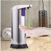 Hilyo Automatic Foaming Soap Dispenser, Touchless Foaming Soap Dispenser LED Hand Free Countertop Soap Dispensers Stainless Steel Smart Sensor Liquid Soap Cleaner Dispenser, 400ml (B)