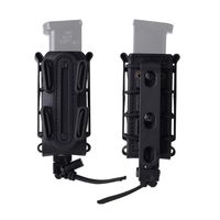 KRYDEX 9mm Mag Pouch Soft Shell Pistol Pouch Tactical Magazine Carrier Tall (with Molle Clip-Black)