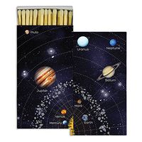 HomArt Large Decorative Solar System Candle and Fireplace Wood Matches (Set of 2)