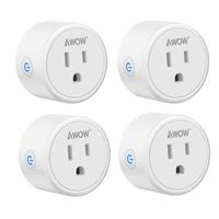 Smart Plug AWOW Mini Smart Socket Wifi Outlet 10A Compatible With Alexa, Google Home and IFTTT, No Hub Required,Remote Control Your Home Appliances from Anywhere, Only Supports 2.4GHz Network(4-Pack)