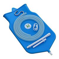 HealthGoodsIn - Silicone Enema Bag Kit for Colon Cleansing with Platinum Cured Silicone Hose (2 Quart, Wide Open Mouth, Blue Color) | BPA and Phthalates-Free, FDA Approved | Made in India