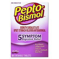 Pepto-Bismol 03977 Chewable Tablet, Original Flavor, 30 Per Box, Pack of 24