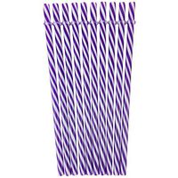 Reusable Plastic Straws 25pcs Striped Royal Purple - Excellent Home Decor - Indoor & Outdoor