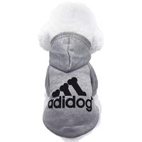 Moolecole Pet Sports Apparel Cat & Dog Cold Weather Coats Dog Hoodies Pet Sweaters (L, Grey)