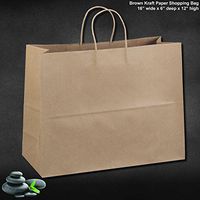 16"x6"x12" - 50 Pcs - Bagsource Brown Kraft Paper Bags 95% POST CONSUMER MATERIALS & FSC CERTIFIED