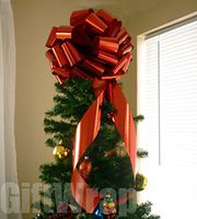 Big Metallic Red Gift Bow - 14" Wide, Valentine's Day, Large Christmas Ribbon for Presents, Gifts, Retail Display, Grand Opening, Car