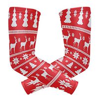WXLIFE Christmas Elk Deer Fir Tree Red Sun Uv Protection Sport Arm Sleeves for Men Women Kids Running Basketball Cycling Arm Warmer Sleeves 1 Pair