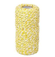 OxoxO 100YD White + Yellow Wrap Gift Cotton Rope Ribbon Twine Rope Bottle Gift Box Line Design 2MM