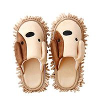 HTFGNC Cartoon Dog Mop Slippers Microfiber Clean Dusting Slippers Detachable Mopping Shoes (Dog)