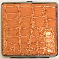 Eclipse Orange Alligator Print Crushproof Cigarette Case Wallet, Holds 20 King Size Cigarettes