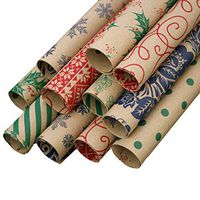 Migavan Wrapping Paper Christmas, Wrapping Paper,10 Roll Assorted Style Fashion Double-Sided Print Pattern Gift Wrapping Packaging Papers for Christmas Birthday Thanksgiving Wedding