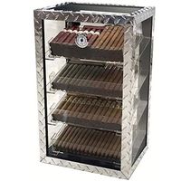 Prestige Import Group - The Diamond Plate & Glass 360° View Display Humidor - Capacity: 250