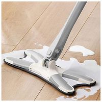 Flat Floor Mop, X Type 360° Dry & Wet Floor Mop with 2PCS Microfiber Replacement Pads, Hand-Free Washing for Hardwood, Floor and Window