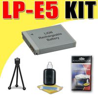 LP-E5 Lithium Ion Replacement Battery for Canon EOS Rebel T1i XS XSi Digital SLR Cameras DavisMAX Bundle