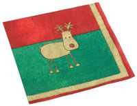 Entertaining with Caspari Rudie Paper Cocktail Napkin Package, Green