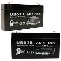 2-Pack UB613 Universal Sealed Lead Acid Battery (6V, 1.3Ah, F1 Terminal, AGM, SLA) Replacement - Compatible with LEOCH DJW6-1.2, Federal Signal INFORMER, DATEX-OHMEDA AS3, Quantum Bantam, OHMEDA 3700