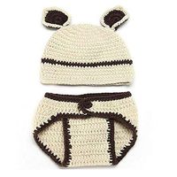 Matissa Newborn Baby Girl/Boy Crochet Knit Costume Photo Photography Prop Hats Outfits (Bear)