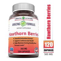 Amazing Formulas Hawthorn Berries 100% Pure Hawthorne Berry Extract * Powerful Anioxidant Activity * Supports Cardiovascular Health* 565mg Herb Capsules * 120 Capsules Per Bottle (Non-GMO,Gluten Free)